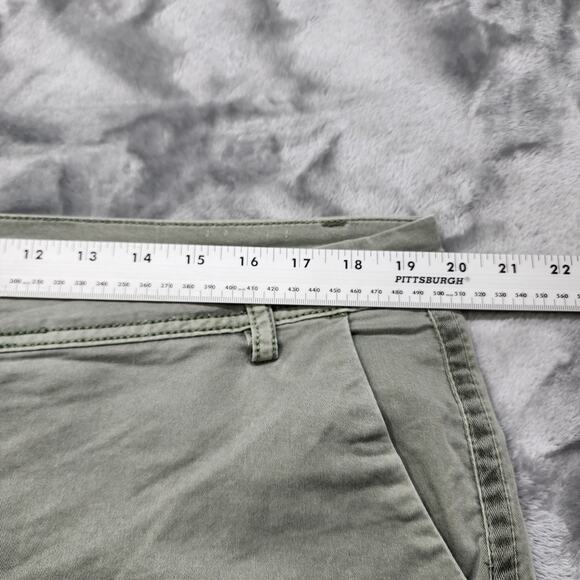 Maurices Pants Womens 15/16 Green Khaki Side Striped Chino Mid Rise Ankle Preppy - Picture 8 of 12